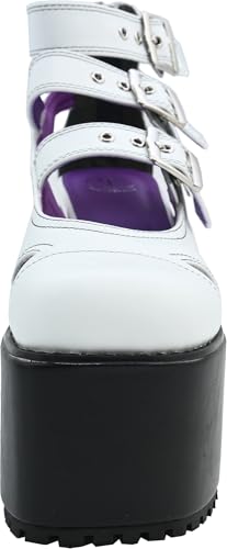 Yosuke Women's Pumps, Size 4460077, White/Black, Sizes 23.0cm-23.5cm