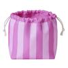 Large Capacity Drawstring Cosmetic Bag Portable Striped Cosmetic Organizer  Female