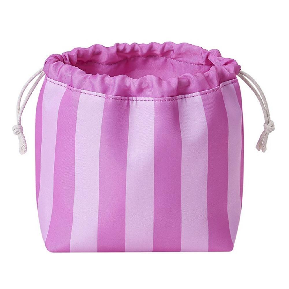 Portable Makeup Bag Organize Large Capacity Striped Cosmetic Organizer  Women