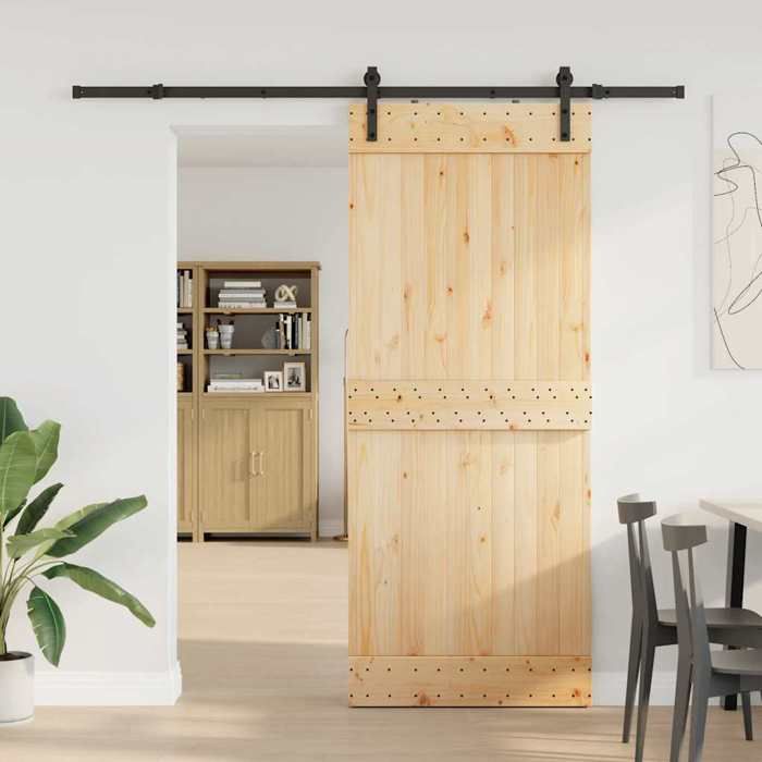 VidaXL Sliding Door and Hardware Kit 85x210 Cm Solid Pine 3332660