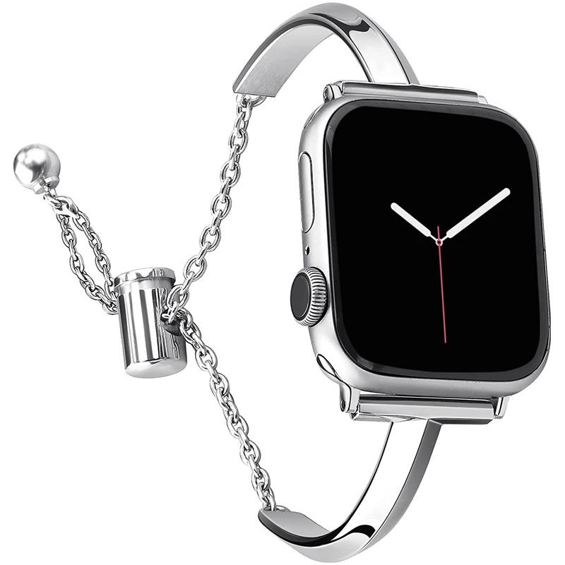 

Роскошный ремешок для Apple Watch Серии 11 10 9 8 7 6 Se 5 4 Женский Алмазный Стальной Браслет IWatch Ultra 3 2 1 49мм 44 40 42 38ММ 42mm 44mm 45mm 49mm серебряный