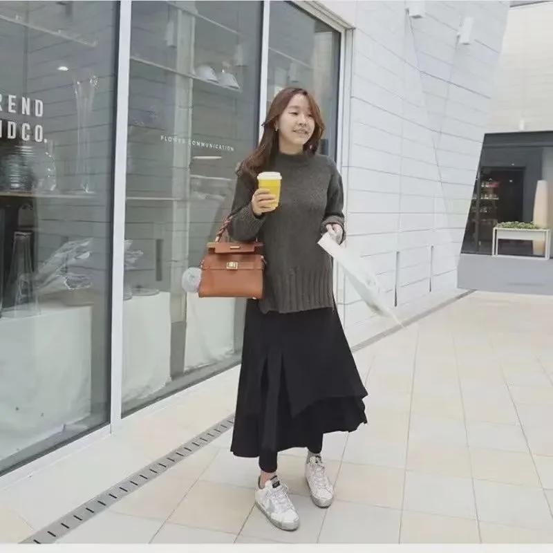 Women's Irregular Skirt Pants: Unique Multi-Layer Design, Large Size, Fake Two-Piece Style