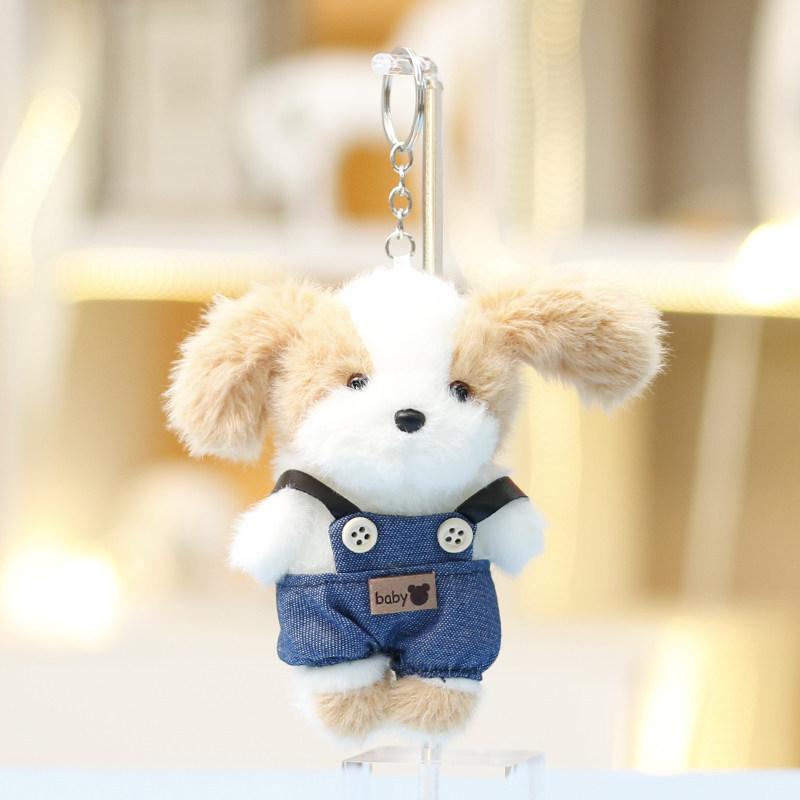 Plush Teddy Dog Keychain With Polyester Fiber Filling For Girls Gift Decor