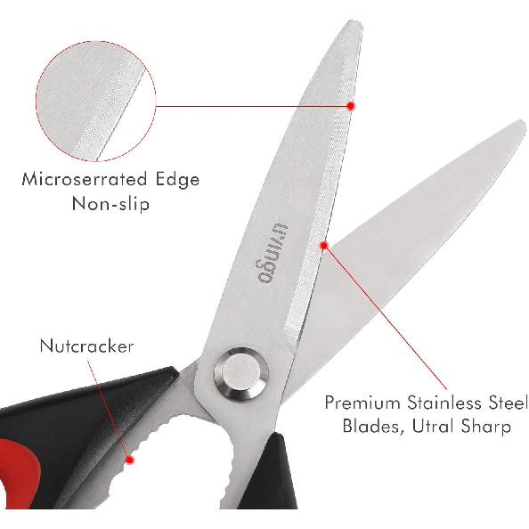 LIVINGO Kitchen Scissors Heavy Duty, 8.5 Inch Dishwasher Safe Ultra Sharp Premium Heavy Duty Kitchen Shears, Multi Purpose Cooking Scissors Stainless