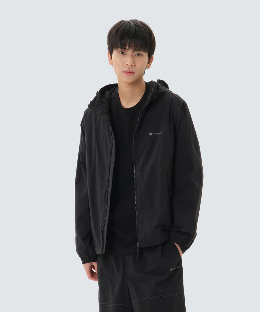 Snowpeak Apparel Lightweight Taslan Windstopper Hooded Windbreaker (S26Smpjk02) Black