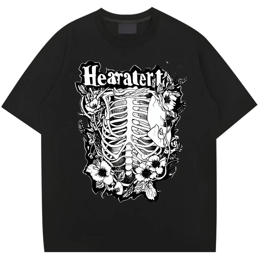 Übergroßes Lockeres Harajuku Ästhetisches T-Shirt Rundhals Herren Grafik Kleidung 2024 Neu Sommer Heißer Verkauf XXL Bequemes Dehnbares T-Shirt