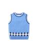 2025 Boys' Cartoon Knitted Sweater Vest - Korean Campus Style for Spring & Autumn