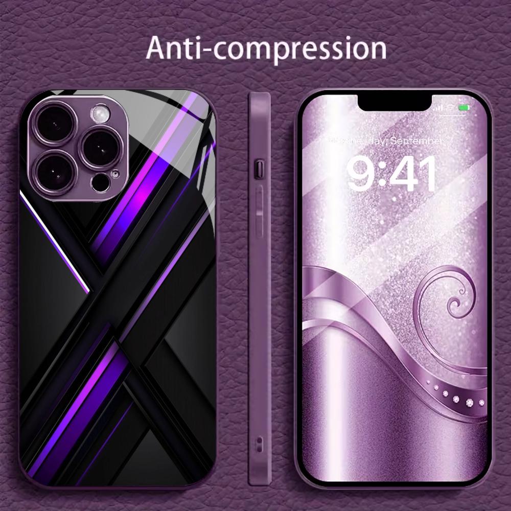 Electroplated Silver Tempered Glass Phone Case for iPhone Case for 11/12/13/14/15/16/17 Pro MAX