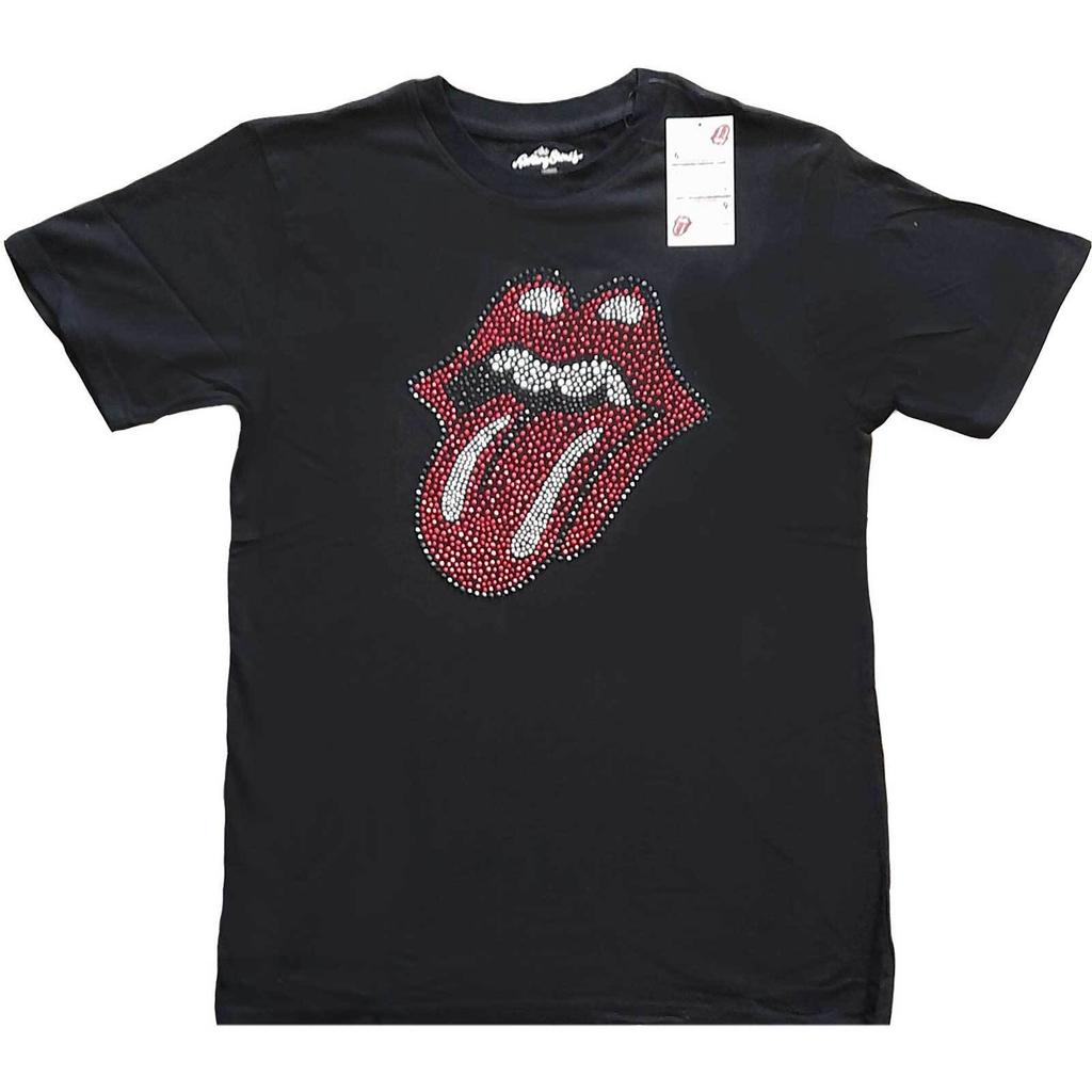 The Rolling Stones Classic Tongue Rhinestones Official Merchandise T-Shirt