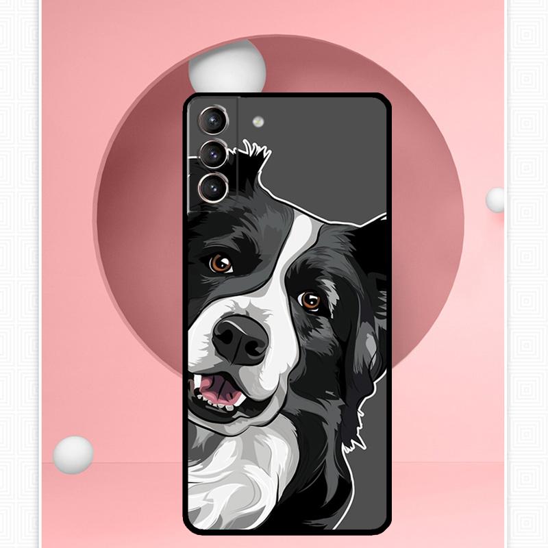 Border Collie Dog Case For Samsung Galaxy S22 S23 S24 Ultra Note 20 10 S8 S9 S10 Plus S21 S20 FE Soft Cover