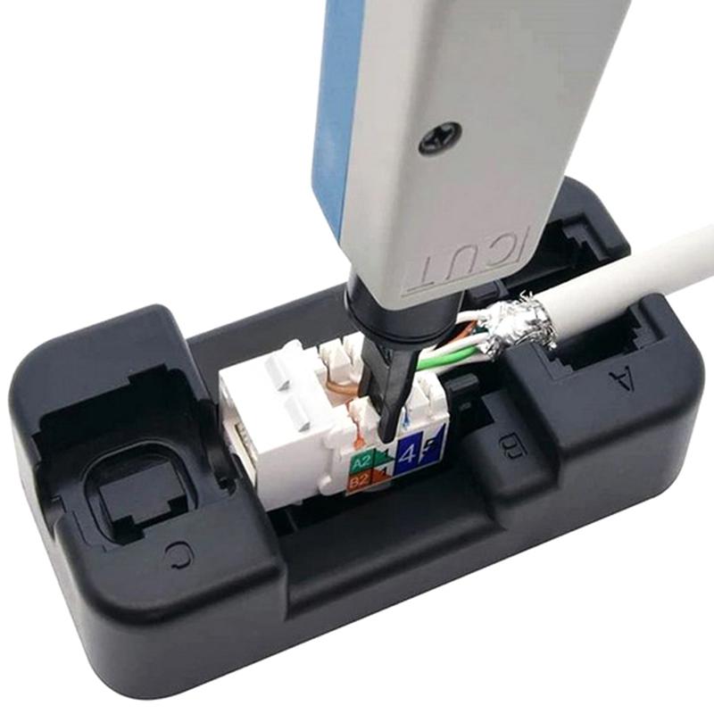 1Pc Universal Rj45 Cat6/Cat5E/Rj11/12 Keystone Jack Punch Down Stand Wiring Tool Module Holder
