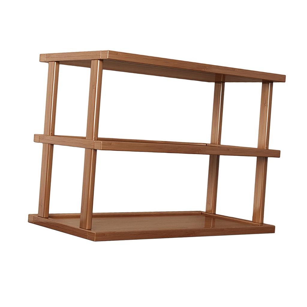 Desktop Organizer 2 Layer Spice Rack Cosmetic Storage Decor Wood Storage Rack for Dorm Dresser Kitchen Apartment Farmhouse