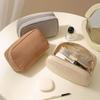 New Minimalist Corduroy Makeup Bag Hand in Hand, Large Capacity Travel Cosmetics Storage Bag, Makeup Bag for Women makeup bags