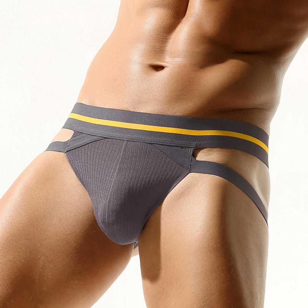 Men's Sexy Solid Color Briefs Low-rise Erotic Soft Underwear Comfortable Breathable Body-hugging Underpant