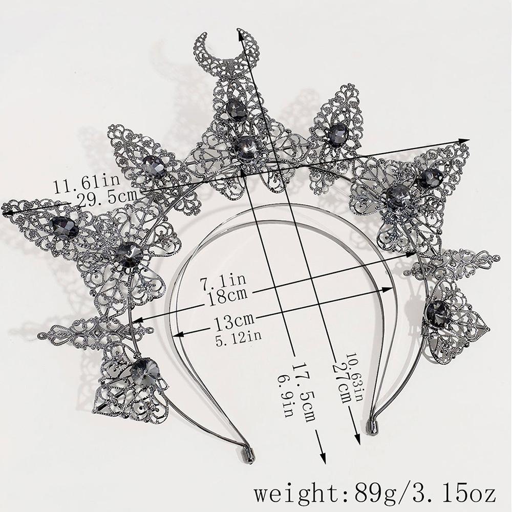 1pc Gothic Halo Crown Retro Horn Baroque Neutral Tiara Party Banquet Exaggerated Halloween Eye-Catching Hair Accessory Crown