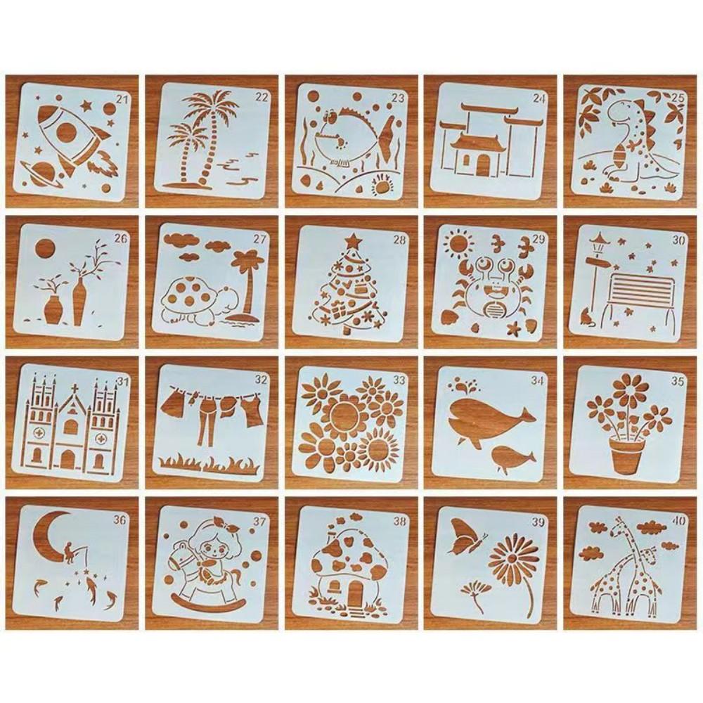Painting Stencils Reusable Stencil Art Template Assorted Drawing Templates Decorative Leaf Floral Stencils