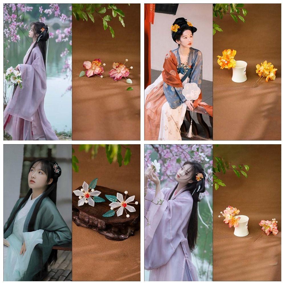 Flower Chinese Style Hair Stick Butterfly Hanfu Hairpin Cute Cheongsam Accessories