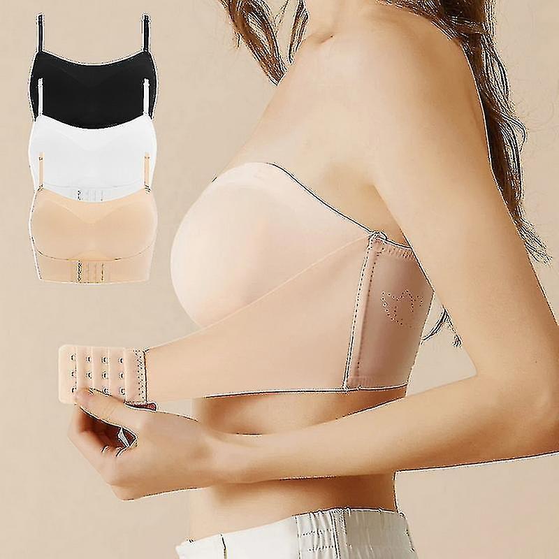 Invisible Strapless Bra For Women Wireless Push Up Non Slip Wedding Brassiere Big Breasts Underwear 