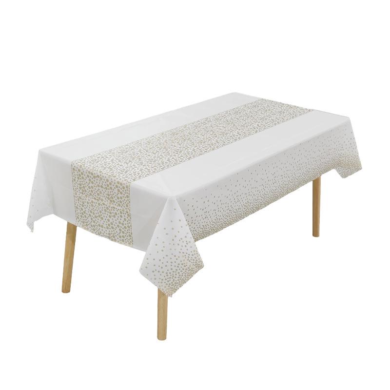 Waterproof Thickened Party Tablecloth - High-End Feel, Printed Plastic for Birthday & Wedding Table Run.