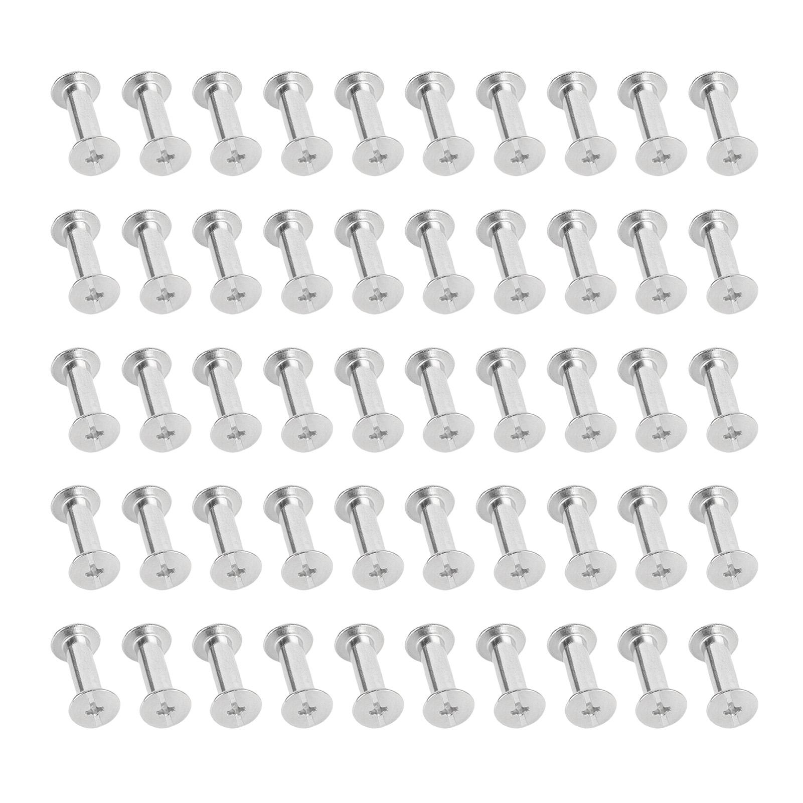 

50 комплектов круглых винтов Чикаго с плоской головкой M4 5x16x9,5 мм, винты-заклепки из нержавеющей стали для кожи