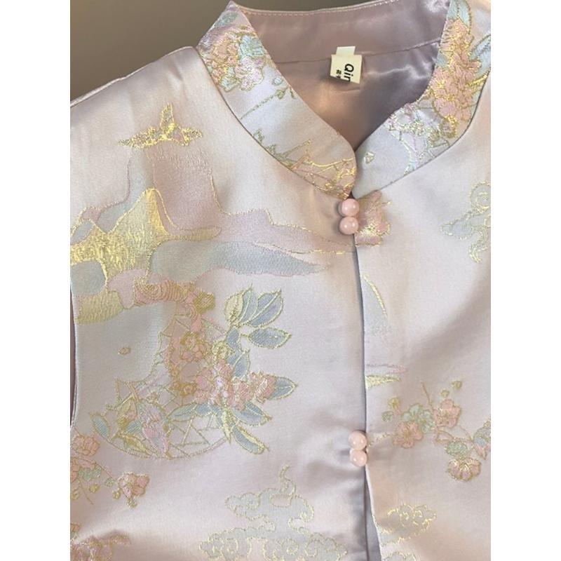 Early spring vest stand-up collar vest women's spring and autumn retro improved vest fashion new top