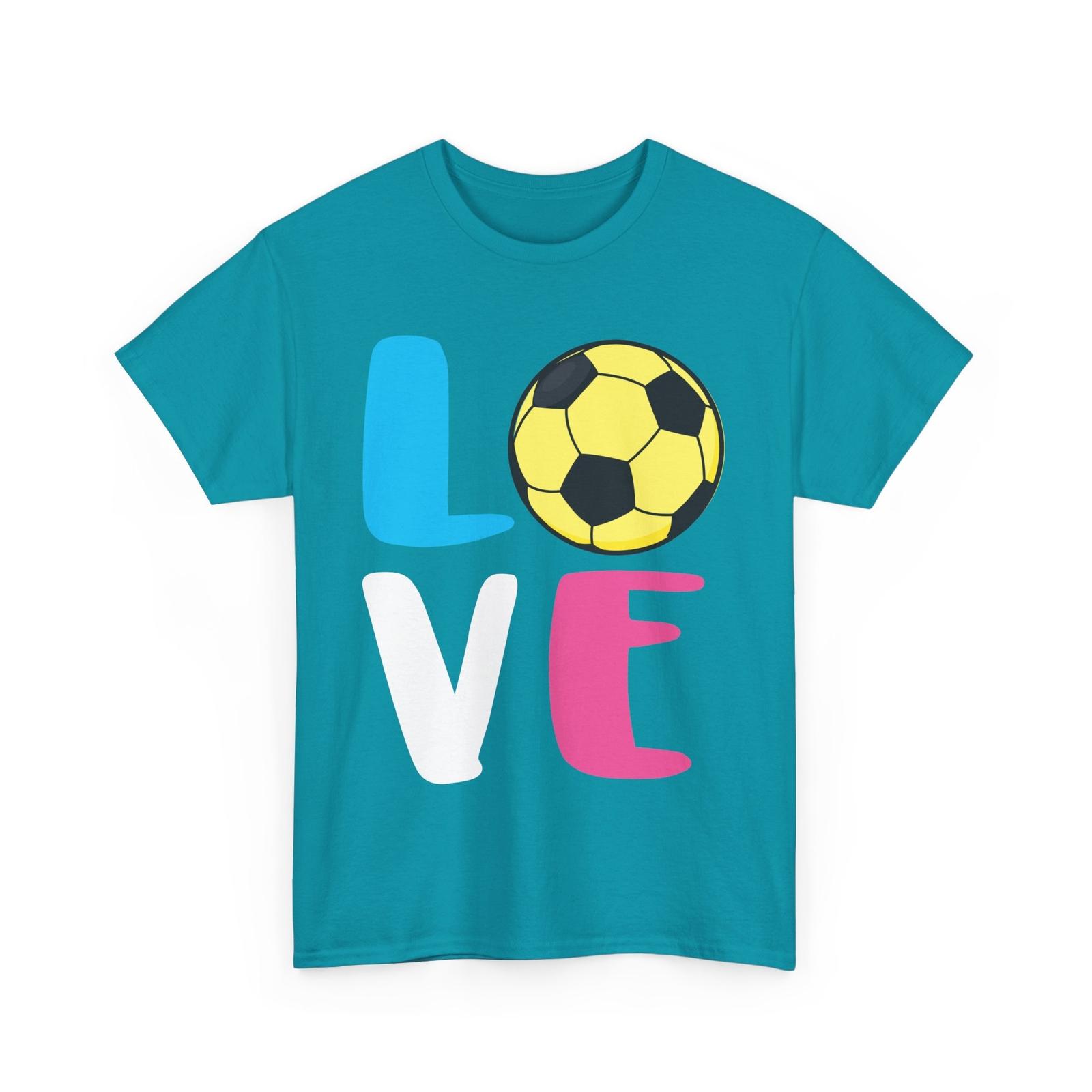 Love Soccer T-Shirt, Soccer Player Sports Lovers Men Cute T-Shirt XXXL