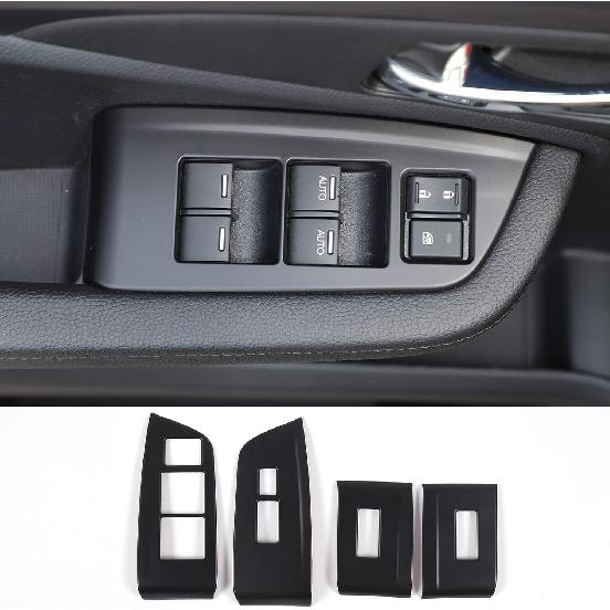 4PCS Window Lift Switch Panel Frame Cover Trim for Honda Pilot 2016-2022/ Passport 2019-2023, ABS Material Car Door Window Glasses Lifter Button