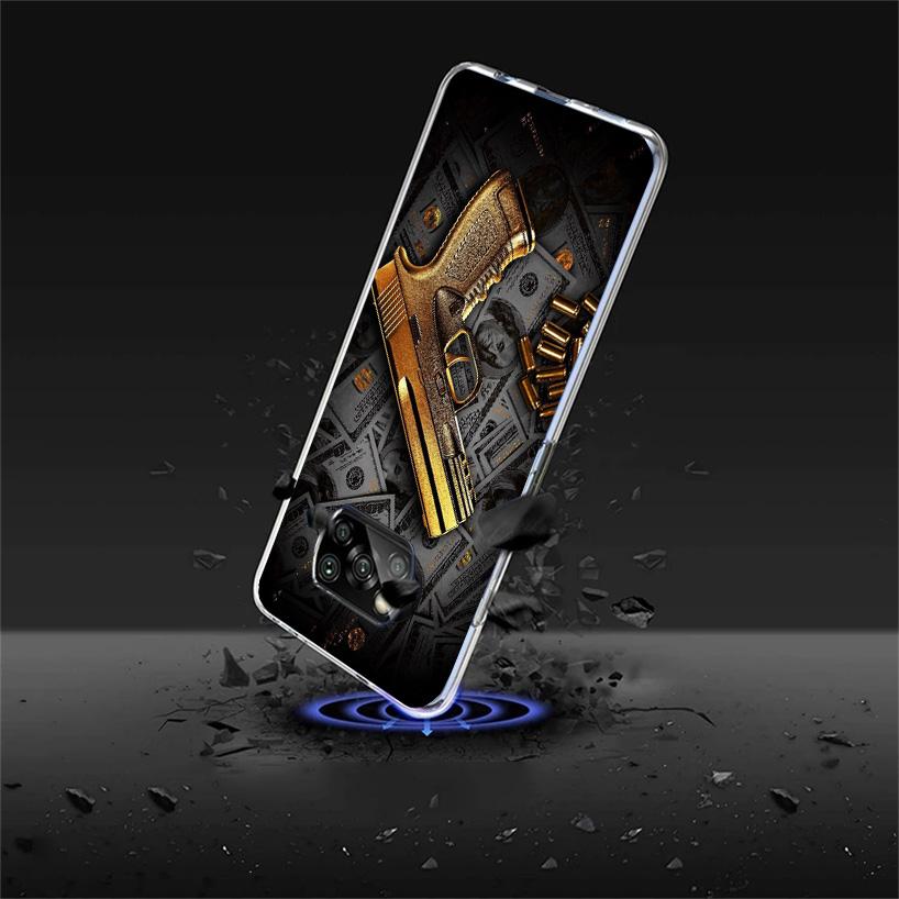 Gun Bullets AK47 Handgun Phone Case For Xiaomi Poco X7 X6 X5 Pro F7 Ultra Redmi 15C 15 13 13C 12 12C 10 10A 10C 9 9A 9C 9T Shell