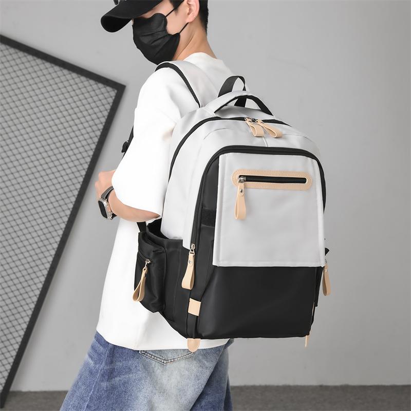 Colorblock Herrenrucksack Mittelschüler Große Kapazität Schultasche Reise Multifunktional Wasserdichter Rucksack