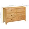 Chest of Drawers 105 x 33.5 x 73 cm Solid Oak
