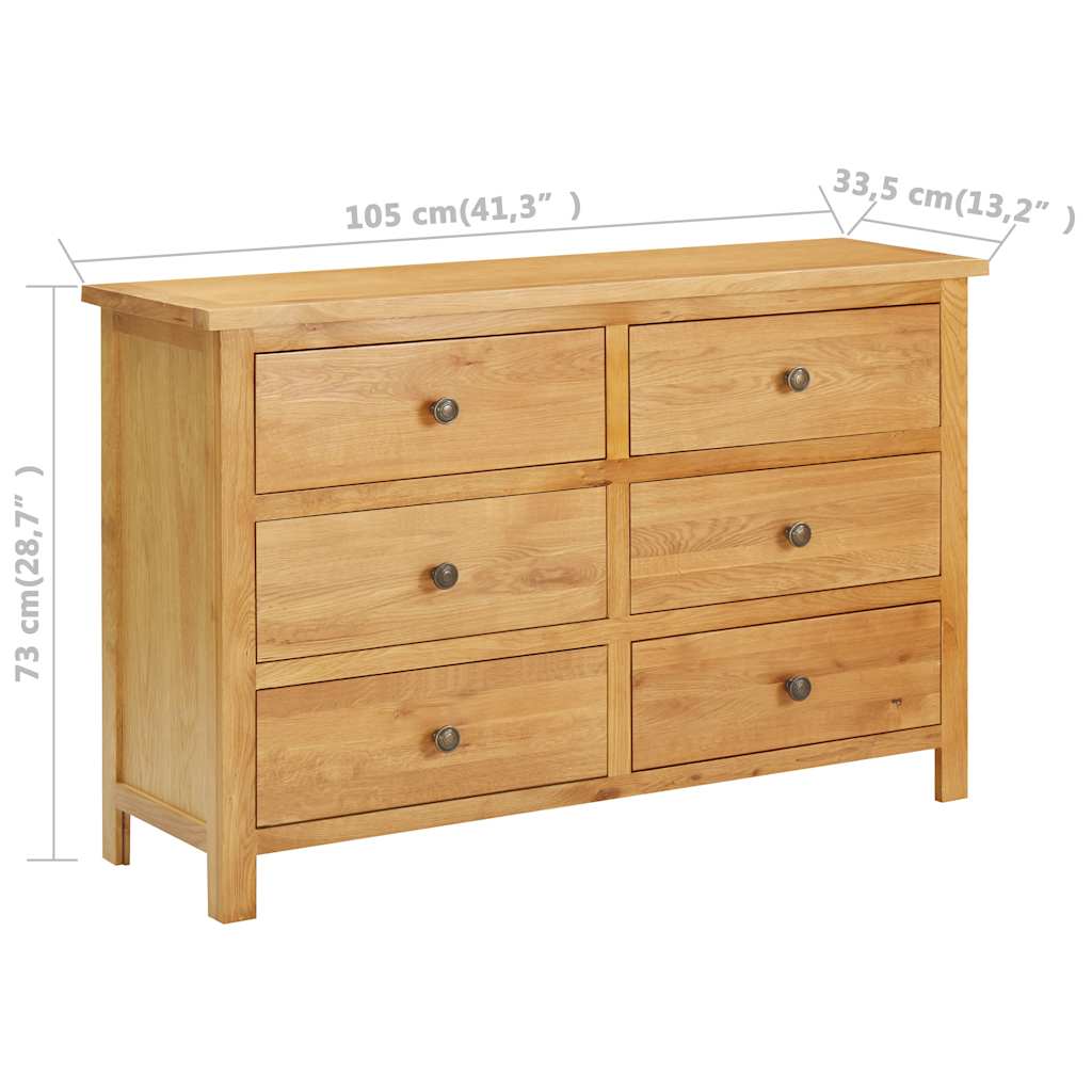Chest of Drawers 105 x 33.5 x 73 cm Solid Oak
