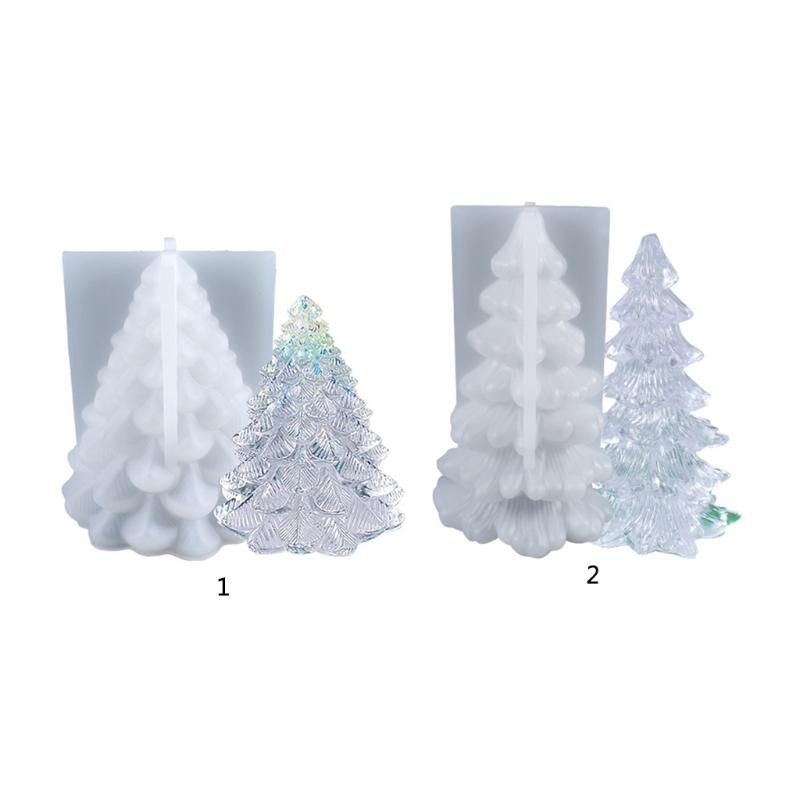 Christmas Tree Setting Ornaments Silicone Mold Epoxy DIY Decoration Making Candle Melt Resin Polymer Clay Home Decor