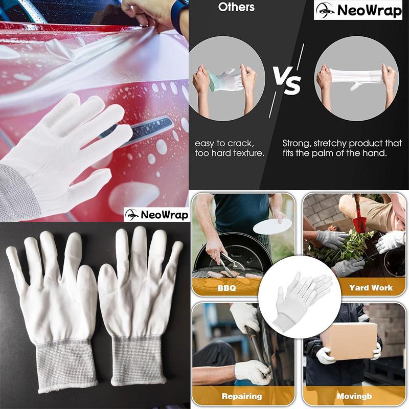 Auto-Vinylfolien-Handschuhe Nylon PU-beschichtete Fingerspitzen Antistatische Handschuhe Staubfreie Fensterfolier-Arbeitshandschuhe Folien-Installationswerkzeuge