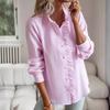 2023 European & American Fashion Women's Bubble Stripe Ruffle Stand-Up Collar Long-Sleeve Shirt