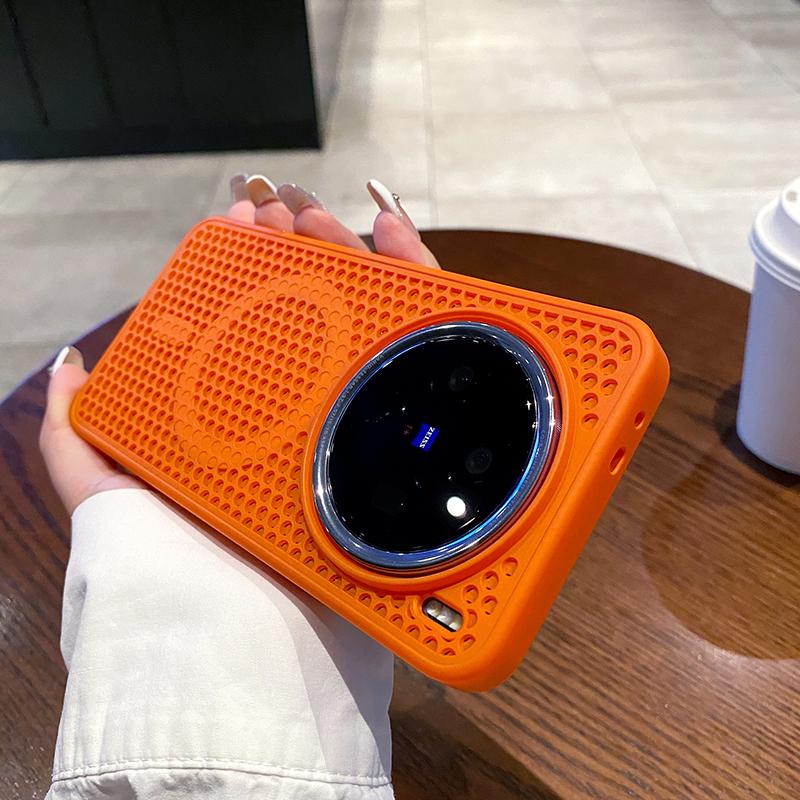 For Vivo X200 Pro Case Honeycomb Heat Dissipation Breathable Magnetic Drop-proof Back Cover X200 Pro Mini Shell