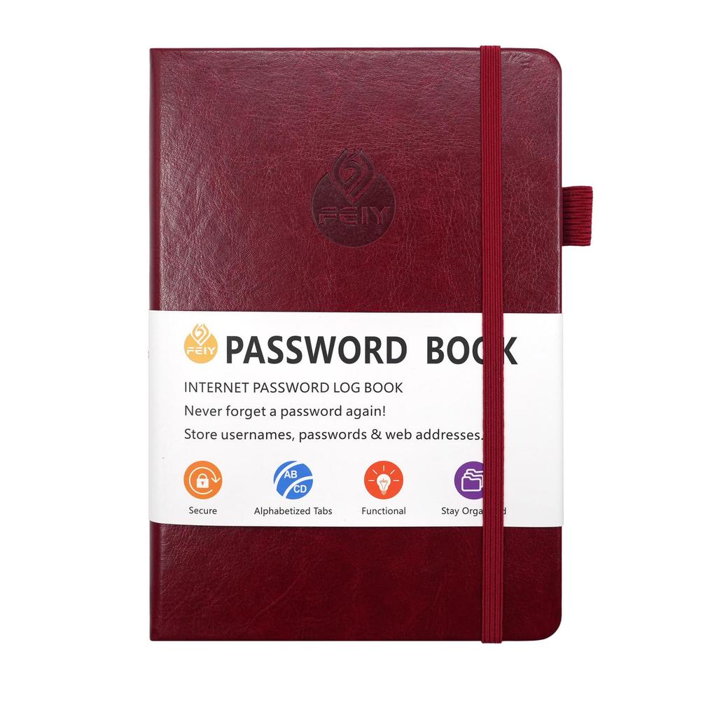 32K English Minimalist Password and Address Book with Cross-border Ribbon