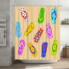 Colorful Flip Flop Print Shower Curtain Waterproof Fabric for Bathroom Decor Perfect Gift Idea (128 Characters)