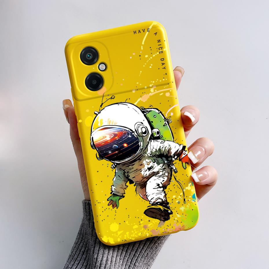 For Xiaomi Poco M5 M5S Phone Case Cute Panda Painted Full Protection Liquid Silicone Bumper For Poco M5 M 5 S Back Cover Shell