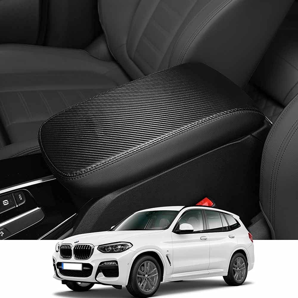 

Rifoda for BMW X3 Center Console Armrest Cover Suitable for BMW X3 2018 2019 2020 2021 2022 Scratch Resistance Armrest Box Microfiber Leather Carbon Fiber