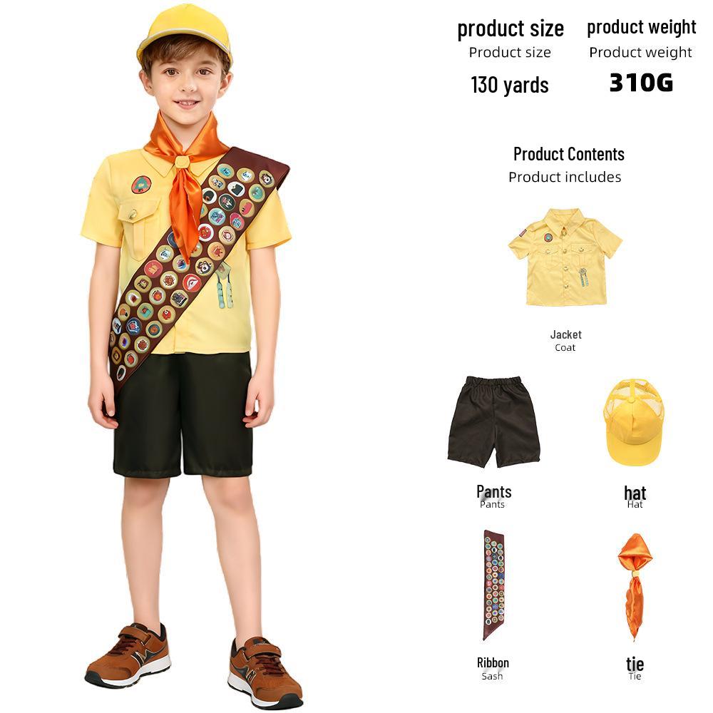 Little Explorer Anime Movie Character Costume - Russell Up Cosplay for Kids Child 130