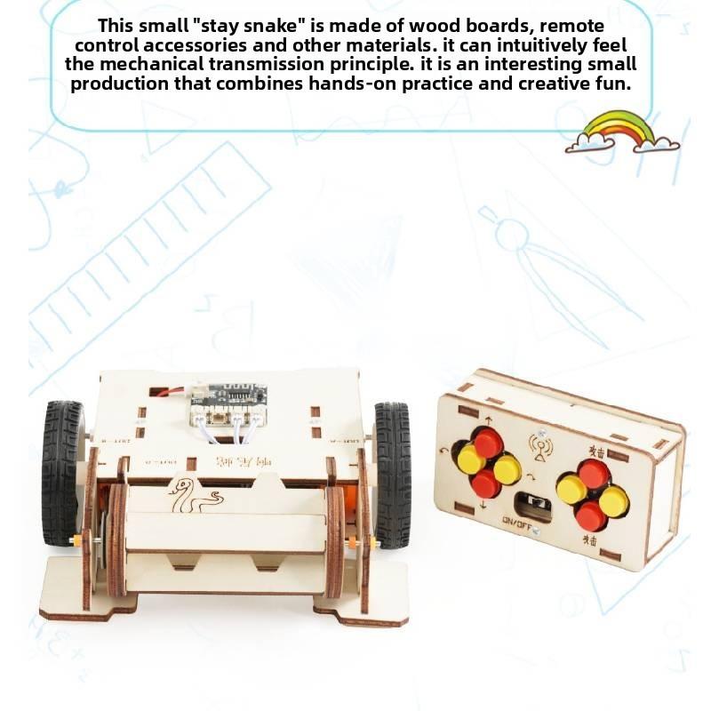 Assembled Remote Wooden Controlled Snake Combat Vehicle With Roller Toy Set
