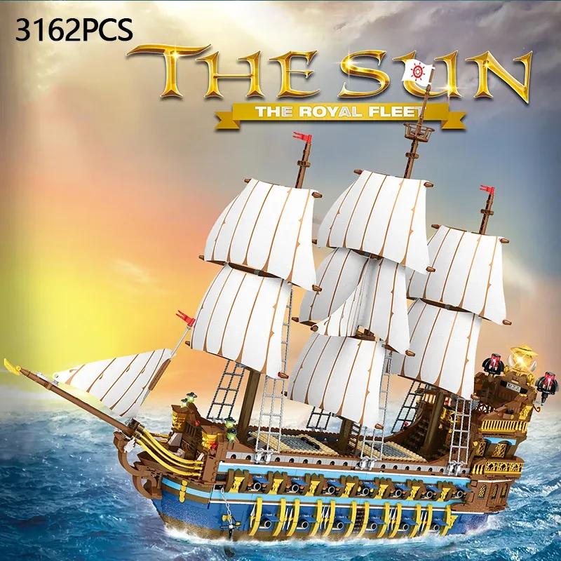 3162 STK Royal Sunshine Seilskip Byggeklosser Sol Piratskip Monteringsmodell Klωσser Utdanningsleker For Barn Julegaver