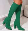 Fashion Plus Size 42 Platform Boots Women Shoes Mesh Knitting Long Boots High Heels Knee High Boots Women Shoes