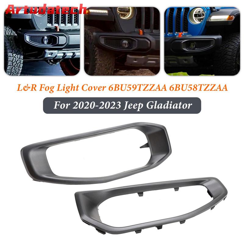 Artudatech Pair Fog Light Trim 6BU59TZZAA 6BU58TZZAA For Jeep Gladiator -