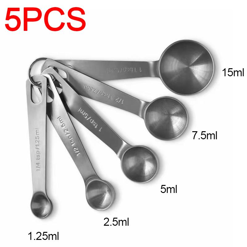 6pcs/set Stainless Steel Measuring Spoons Set Measuring Spoons for Baking Sugar Coffee Measure Scoop Kitchen Meters Kit LS006