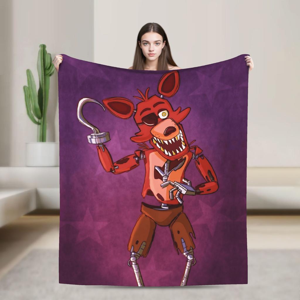 FNAFS At Freddy's Flannel Blanket Warm Soft Throw Blanket for Couch Chair Decorative Fluffy Bedspread Sofa Bed Cover