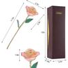 ZJchao 24K Peach Rose for Her, Dipped Gold Rose Eternity Love Real Golden Plated Preserved Eternal Flower with Rose Stand Present for