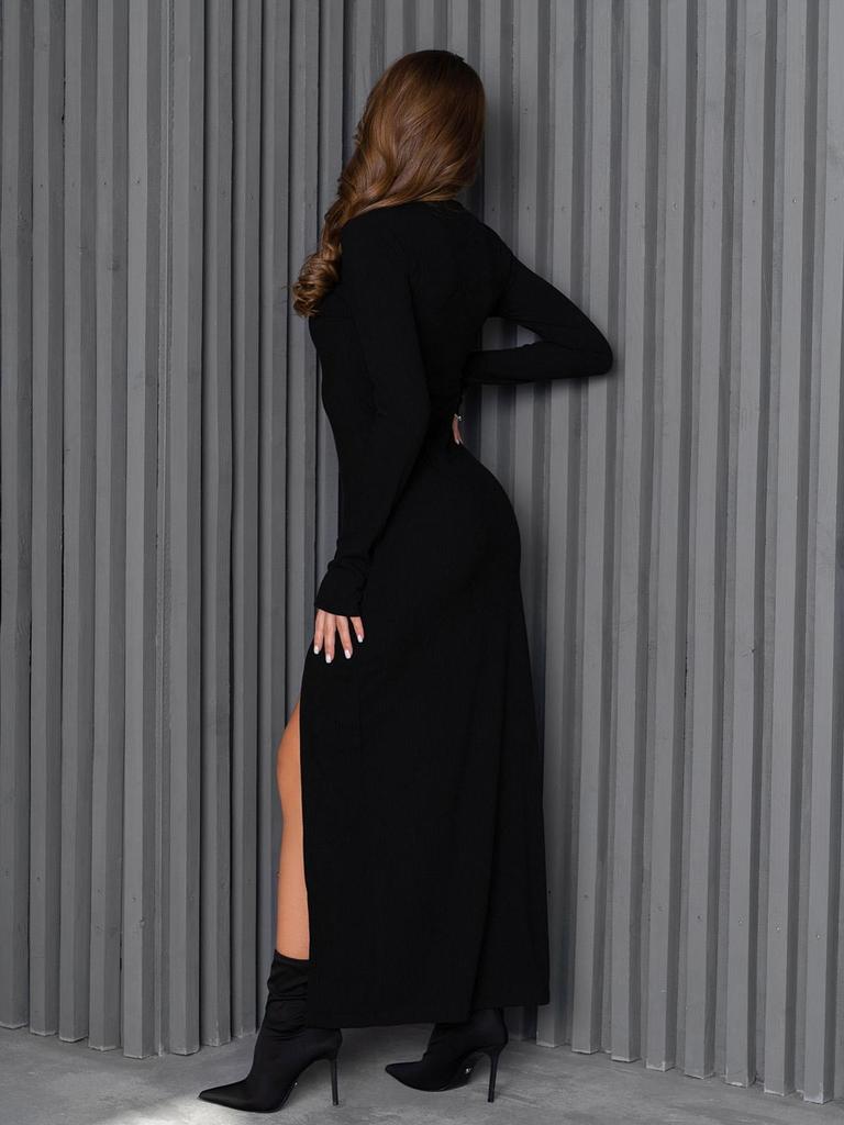 Black Knit Dress with Cutout ISSA PLUS