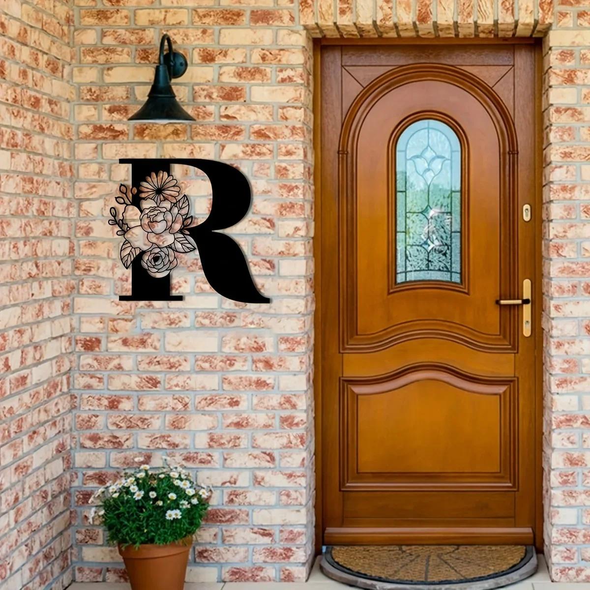 Потрясающая металлическая табличка с цветочными буквами-монограммами! Металлическое — фото 8