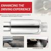 1pcs Universal 2.5" Stainless Steel Exhaust Muffler Resonator Tail Tube Silencer Car Muffler Pipe Exhaust System 12 inch Long